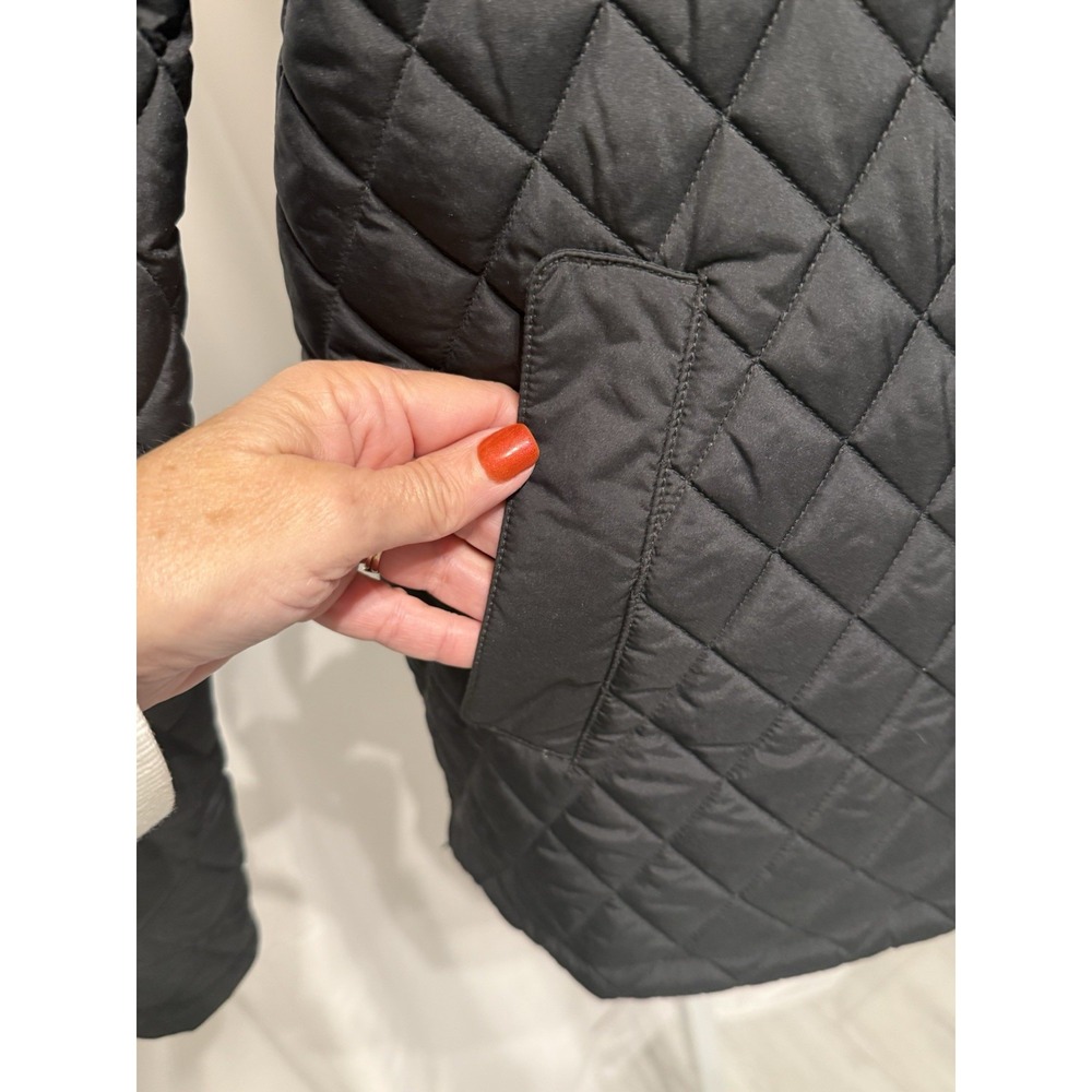Tommy Hilfiger Black Long Puffer Jacket With Removable Faux Fur Collar Side Zips - Picture 3 of 12